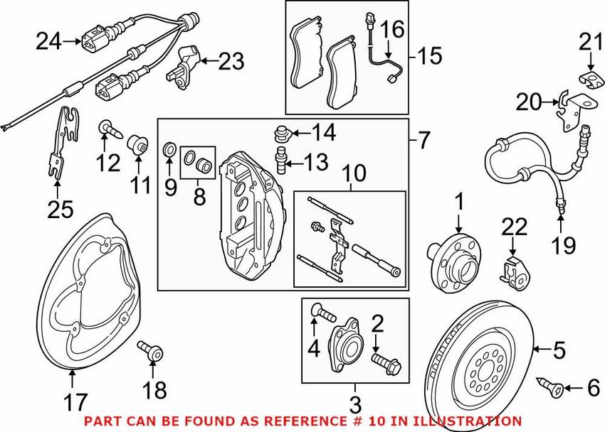 Audi Disc Brake Caliper Bolt - Front 4F0698269B